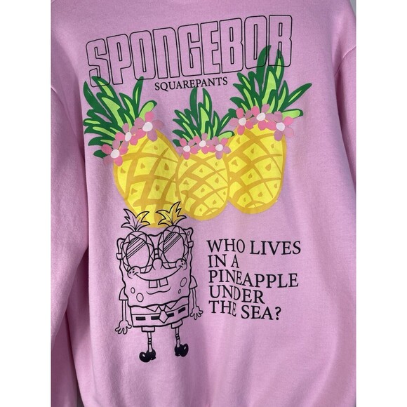 Nickelodeon Womens M SpongeBob SquarePants Pineapple Hoodie Bikini Bottom Pink - Picture 8 of 9
